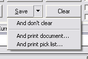 An example of a split button with its dropdown deployed